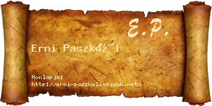 Erni Paszkál névjegykártya